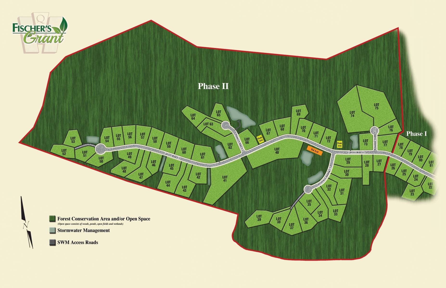 Map of Fischer's Grant Lot, new homes for sale by top home builder